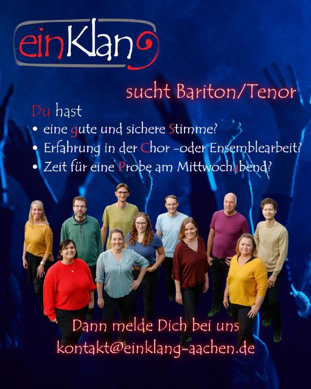 Bariton und Tenor gesucht